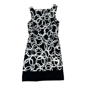 AB Studio Black White Sheath Dress MIDI - Women’s Size 6